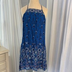 Ecote Blue Floral Halter Dress